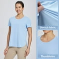 thumbnail image 5 of BALEAF Women's Short Sleeve T Shirts Crew Neck Workout Tops Running Shirts Sun Protection Quick Dry UV Blue M, 5 of 7