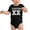 Black, variant on Custom Baby football romper, Personalized baby one-piece with name and number - Espresso CECA165FOOTBALL S9 3-6