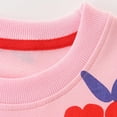 thumbnail image 4 of YESIMOLA Toddler Shirts Toddler Girls Crew Neck Long Sleeve Fall Sweatshirt Berry Pattern Top Daily School Wear Kids Sweatshirts Pink 4 Years, 4 of 6