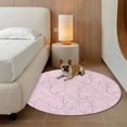 thumbnail image 2 of Pink Branches Round Area Rug 7Ft Washable Circle Rugs for Dorm Laundry Room, Vintage Art Farmhouse Non-Slip Carpet Floor Mats Indoor Outdoor Carpet Runner Aesthetic Home Decor, 2 of 8