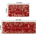 thumbnail image 3 of Christmas Kitchen Rugs Set of 2 Merry Christmas Kitchen Mats for Floor Winter Decor Holly Pine Branches Leaves Red Kitchen Rugs for Xmas Kitchen Bedroom Farmhouse Decorations, 3 of 6