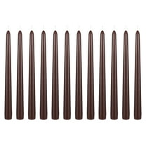 Mega Candles 12 pcs Unscented Brown Taper Candle, Hand Poured Wax Candles 10 Inch x 7/8 Inch, Home Décor, Wedding Receptions, Baby Showers, Birthdays, Celebrations, Party Favors & More