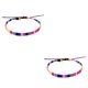 thumbnail image 2 of Guardurnaity Pulseras de estilo bohemio ajustable colorido trenzado playa vacaciones Boho decoración deportes al aire libre hombres mujeres 2Conjunto, 2 of 6