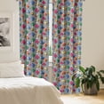 thumbnail image 2 of Ambesonne Geometric Curtains, Colorful 3D Shapes, Pair of 28"x63", Multicolor, 2 of 5