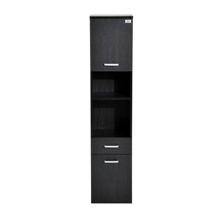 - 53” Modern Floating Wall Mounted Storage Cabinet Cupboard Shelving- Dark Coffee Woodgrain