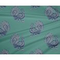 thumbnail image 4 of oneOone Tissu Polyester Lycra Tissu Imprimé à Blocs Paon 1 Yard 56 Pouces de Large, 4 of 4