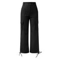 thumbnail image 5 of Hauaitttt Women Cargo Pants High Waist Wide Leg Pants Straight Leg Loose Trousers Maternity Pants for Women Business Casual Women Pants Casual Work plus Summer Work Pants for Women Casual Pants, 5 of 6