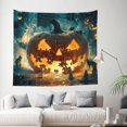 thumbnail image 2 of Halloween Tapestry Halloween Decor, Halloween Ghost Puzzle Pumpkin B Wall Tapestry Aesthetic, Halloween Decorations Tapestry Wall Hanging for Bedroom, Livingroom - 60x51in, 2 of 6