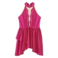 thumbnail image 4 of iiniim Kids Girls Figure Ice Skating Sparkle Sleeveless Gymnastics Leotard Ballet Lyrical Dance Dress Hot Pink 16, 4 of 7