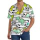 thumbnail image 1 of Fotbe Funny Dinosaurs on Stripes Camisa Estampada de Manga Corta para Hombre, Casual de Verano, Estilo Playero, Sin Arrugas-X-Large, 1 of 5