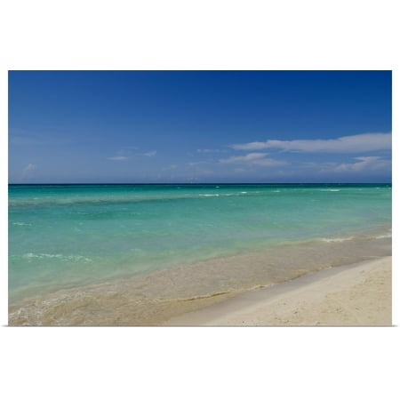 Great BIG Canvas | Rolled Bill Bachmann Poster Print entitled Beautiful blue water and beaches of Cuba's best beach, called Varadero, in (Best Way To Call Internationally)