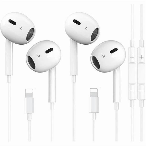 wonima11 2 Packs for iPhone Headphones Wired Earbuds Earphones Nosie Reduction Built-in Microphone & Volume Control Headsets Compatible with iPhone 14/13/12/11/XR/XS/X/8/7/SE/Pro/Pro Max