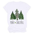 thumbnail image 2 of LoyisViDion Women'S Casual Round Neck Short-Sleeved Christmas Tree Printed T-Shirt Top White 8(L), 2 of 7