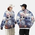 thumbnail image 4 of Daiia Cute Animal Couple UPF 50+ Sun Protection Hoodie Jacket Lightweight Long Sleeve Sun Shirt for Women Men with Pocket Hiking Outdoor-3X-Large, 4 of 7