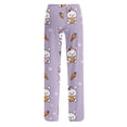 thumbnail image 6 of Easter Womens Silk Pajamas Drawstring Easter-Themed Print Loungewear Wide Leg Stretchy Lounge Pants Elastic Waist Comfy Sleep with Pockets Pants, #338 Purple S, 6 of 6