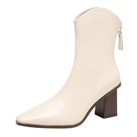 

Larisalt Womens Boots Fall 2022 Women s Stylish Shiny Heel Dress Boot Wedding Party Daily Fashion Ankle Booties Beige