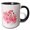 Black/White, variant on 3drose, Two Beautiful Pink Flamingos Watercolor Anima Illustration, 15oz Two-tone Black Mug