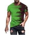 thumbnail image 2 of T-Shirts for Men under $5 Short Sleeve Round Neck Print Casual T-shirt Green M, 2 of 5