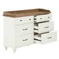 thumbnail image 6 of Wood Kids Dresser with 6 Drawers, Nursery Dresser Chest of Drawers, Mid-Century White Dresser for Bedroom, 47 Inch, 6 of 7