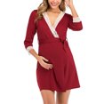 thumbnail image 2 of Vestido de Maternidad Para Mujer, Falda Con Cordones, Camisón, Manga Media, Encaje, Cuello en V, Moderno Odeerbi  ODB123322, 2 of 7