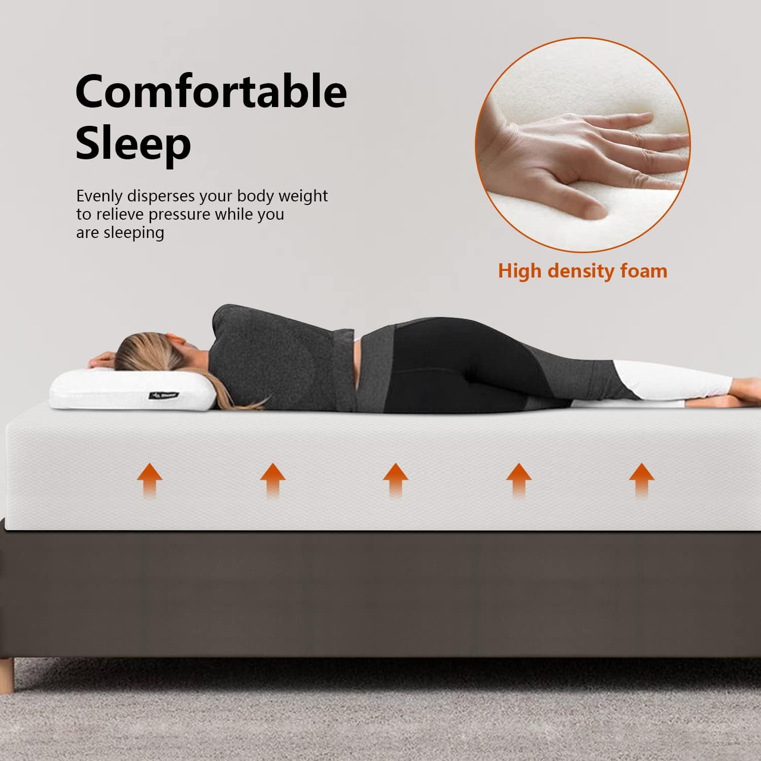 PayLessHere Twin Size Mattress 12 Inch Base Foam Mattress,Fiberglass Free,White