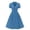 Blue, variant on Bigersell Sexy Dress Women's Short Sleeve V-Neck Lapel Solid Color High Waist Button Dress Spring Dresses for Female Women Boho Dresses, Style 25395, Blue L