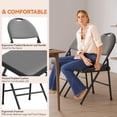 thumbnail image 2 of Qinaqin 4-Piece Set de Folding Metálico Chairs con Non-Slip Foot Pads Cotton Linen Seats y Support para Indoor/Outdoor Use Restaurants Negro, 2 of 7