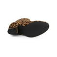 thumbnail image 5 of BLISSFUL STEP Women's Side Zipper Round Toe Block Heel Ankle Boots Leopard 7, 5 of 7