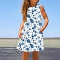 thumbnail image 6 of TGSLY Girls Summer Princess Dresses Cute Flower Printed Sleeveless Suspender Flared Skater Dress Loose Flowy Swing Beach Vacation Sundress with Pockets Multicolor#58 7 Years, 6 of 9