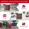 thumbnail image 6 of 7-Drawer Rolling Tool Chest with Lock, Large Mobile Tool Cart & Cabinet for Garage Workshop Storage, Red, 6 of 6