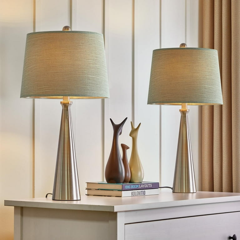 Lamp Shade Touch Of Modern Nightstand Lamp Pair Of Chrome Touch