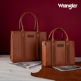thumbnail image 3 of Wrangler Medium Tote Bag for Women Designer Satchel Handbags Top-handle Purses with Strap, Natural-Brown, 3 of 7