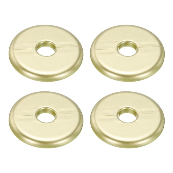 Uxcell 4pcs Wall Split Flange 16mm/0.6" Dia ABS Round Self-Adhesive Plates, Gold