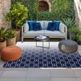 thumbnail image 2 of Morocco Blue Outdoor Rug for Patio/Deck/Porch, Non-Slip Large Area Rug 5 x 7 Ft, Gradient Geometric Plaid Modern Lattice Indoor Outdoor Rugs Washable Area Rugs, Reversible Camping Rug Carpet Runner, 2 of 8