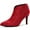 Red, variant on BLISSFUL STEP Women's V Shaped Cutout Pointed Toe Stiletto Heel Ankle Boots Pink 7.5