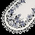 thumbnail image 3 of Embroidered Delft Blue Onion Flower on Ivory (11" x 17"/ 14" x 27"/ 15" x 34" / 14" x 54"), 3 of 3