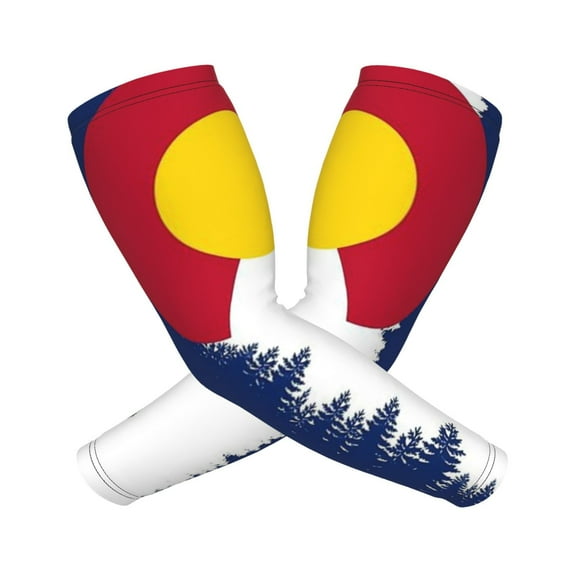 Cooling Compression Arm Sleeves Colorado Snow Mountain Sun Protection Sport Arm Sleeves For Men Women Baseball Basketball Running