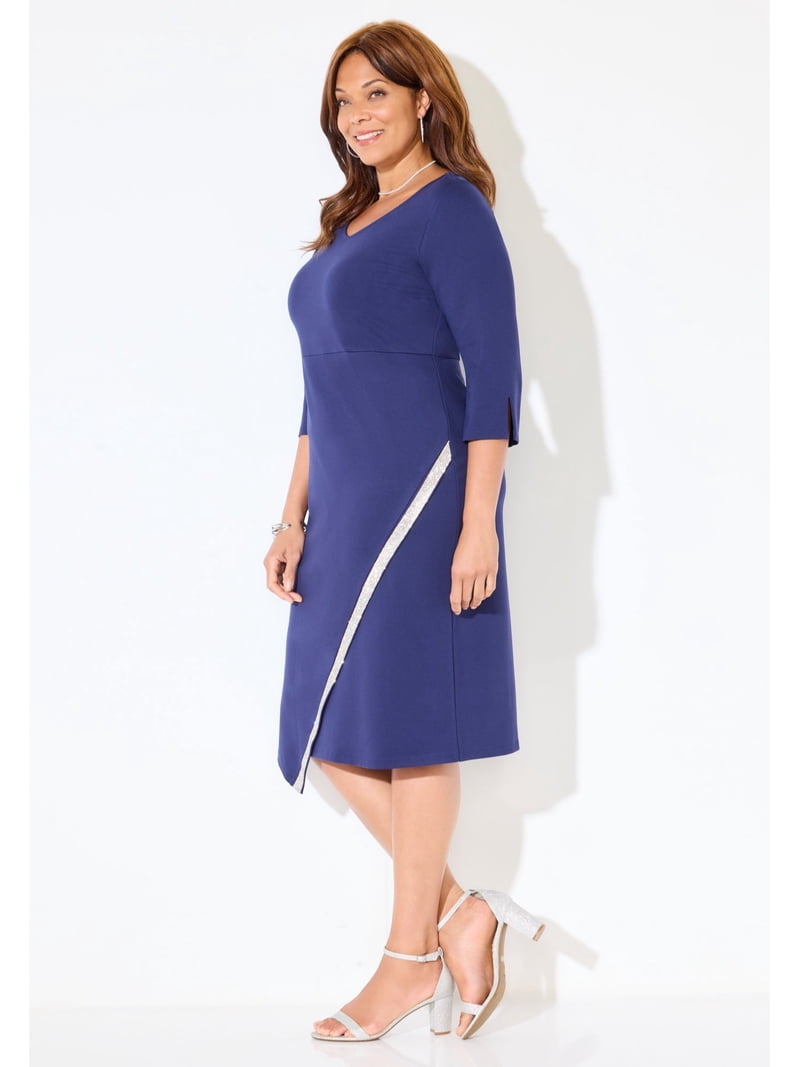 plus size asymmetrical formal dress Chic Plus Size Bridesmaid Dress with Asymmetric Hem and Short Sleeves main image 1