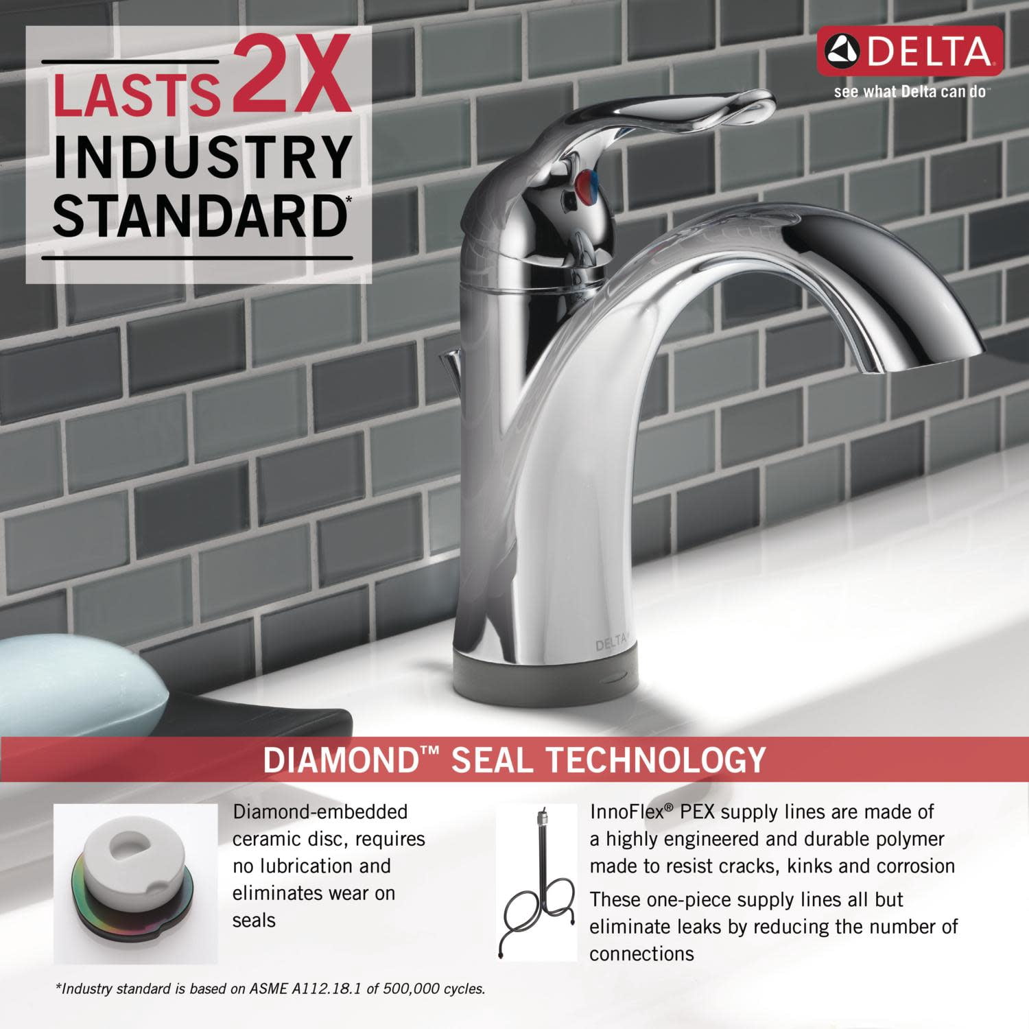 Delta Lahara Single Handle Bathroom Faucet with Touch2O.xt Technology, Venetian Bronze
