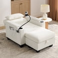thumbnail image 2 of 37" Single sofa recliner with manually adjustable backrest,USB charging port on the armrest side, phone stand included,hidden armrest storage,Beige, 2 of 8