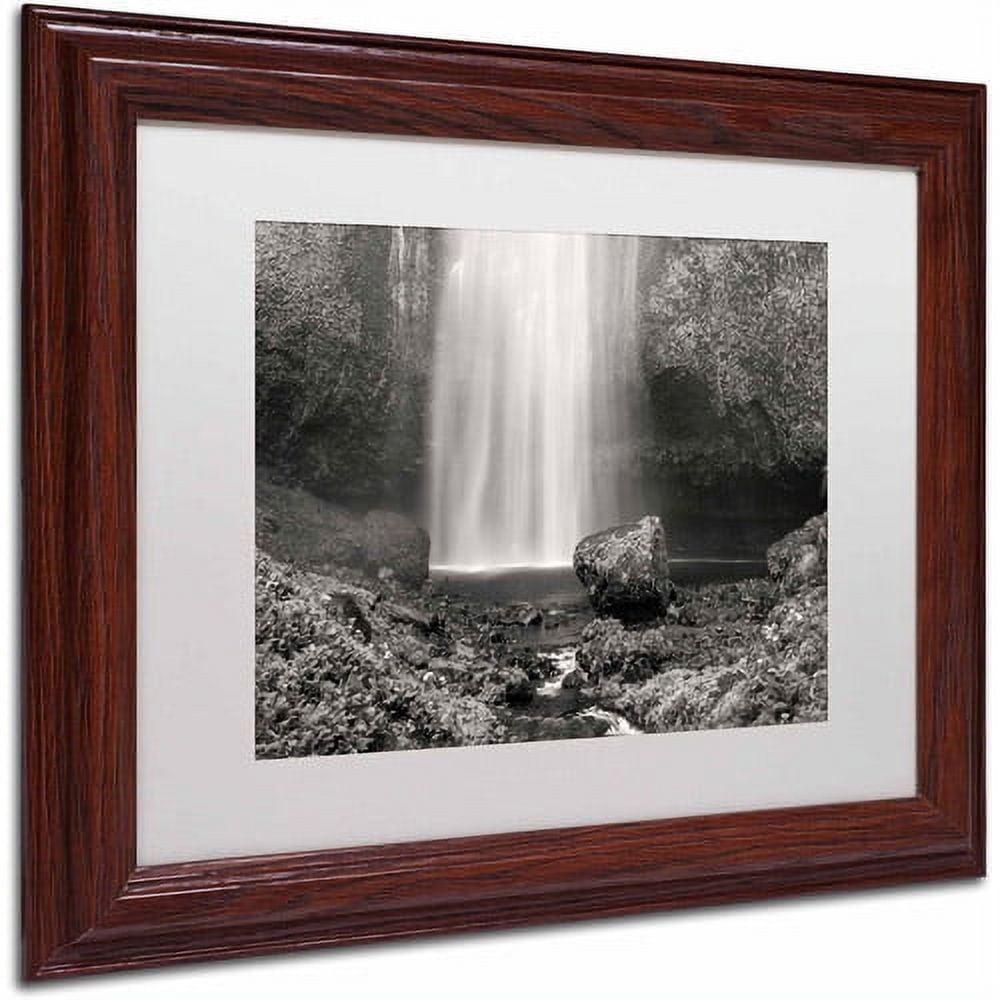 Trademark Fine Art "Multnomah BW" Canvas Art by Pierre Leclerc, White Matte/Wood Frame