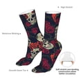 thumbnail image 4 of Fuzoiu Roses Skulls Print Crew Socks,Casual Athletic Gym LightWeight Thin Socks,Casual Crew Socks for Men Woman,Calf Length Crew Socks, 4 of 7