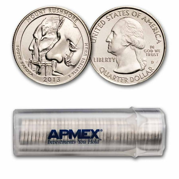 2013-D ATB Quarter Mount Rushmore Memorial 40-Coin Roll BU