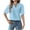 Light Blue, variant on Shirts for Women under $10 Short Sleeve V-Neck Casual Loose Solid Color Blouse Black L