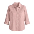 thumbnail image 7 of Siminsem Long Sleeve Oversized Tunic Top for Women Loose Flowy Blouse Round Neck Casual Work Outfit Summer Trendy Elegant, Pink, XL, 7 of 7