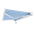 thumbnail image 7 of Awntech Full Cassette Left Motorized Patio Retractable Awning, Bright Blue/White Stripe, 7 of 7