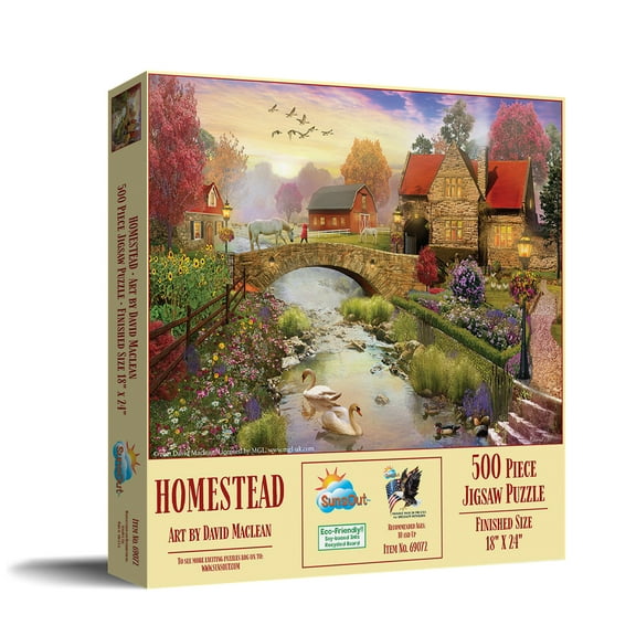 SUNSOUT INC - Homestead - 500 pc Jigsaw Puzzle by Artist: David Maclean - Finished Size 18" x 24" - MPN# 69072