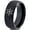 Black Dome Tungsten, variant on Tungsten Boho Flower Circle Band Ring 8mm Men Women Comfort Fit Black Dome Brushed Polished