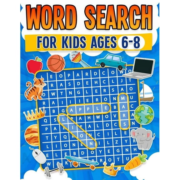 Word Search for Kids Ages 6-8 100 Fun Word Search Puzzles Kids Activity Book Large Print Paperback, (Paperback)