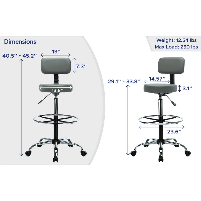 19 Metal Chrome Foot Rest Ring for Studio Drafting Chair and Office S